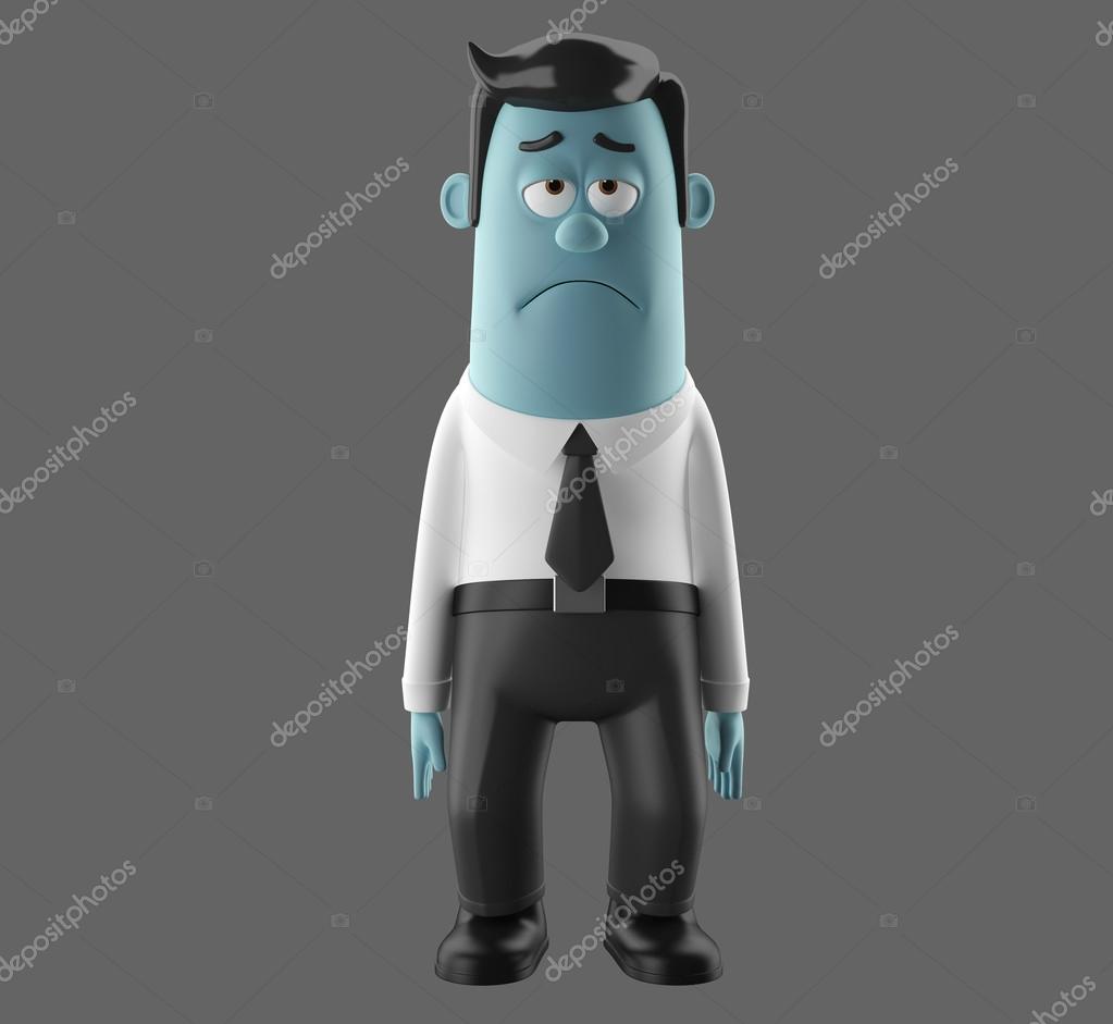3 D の漫画のキャラクター 面白いビジネスマン イラスト ストック写真 C Zahradnik