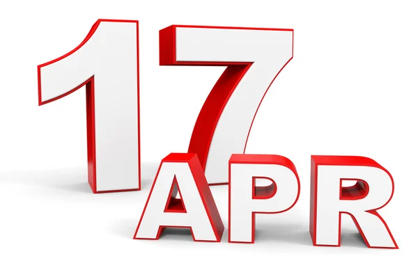 April 17. 3d text on white background. — Stock Photo, Image