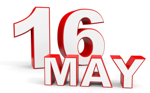 May 16. 3d text on white background. — Stock Photo, Image