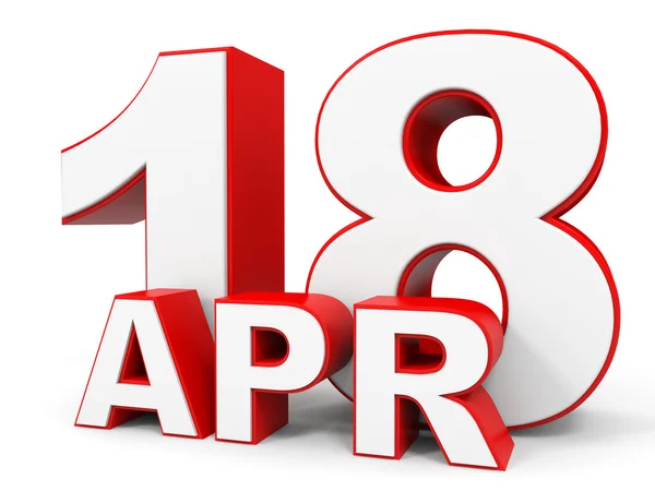 April 18. 3d text on white background. — Stock Photo, Image