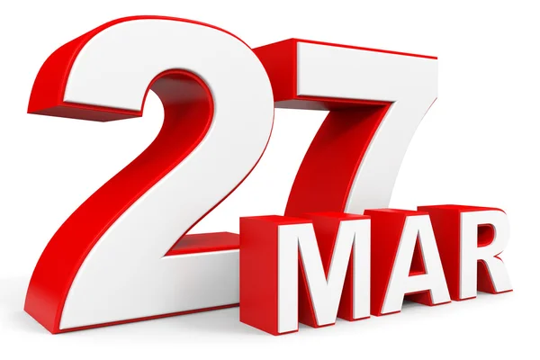 March 27. 3d text on white background. — Stock Photo, Image