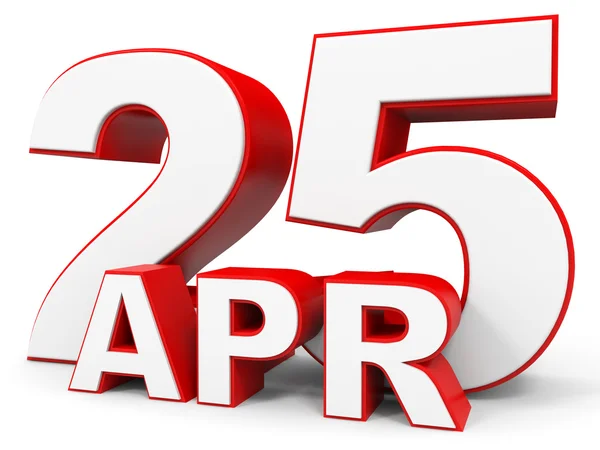 April 25. 3d text on white background. — Stock Photo, Image