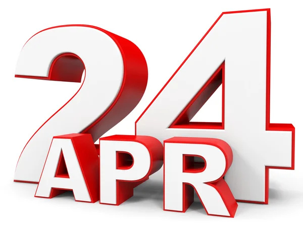 April 24. 3d text on white background. — Stock Photo, Image