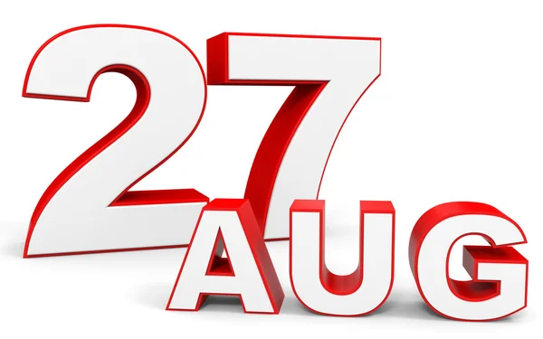 August 27. 3d text on white background. — Stock Photo, Image