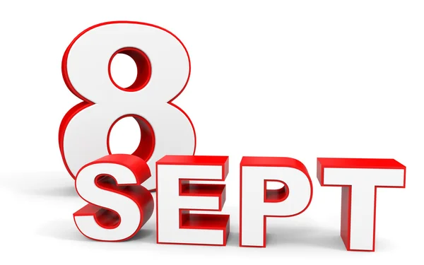 September 8. 3d text on white background. — Stock Photo, Image