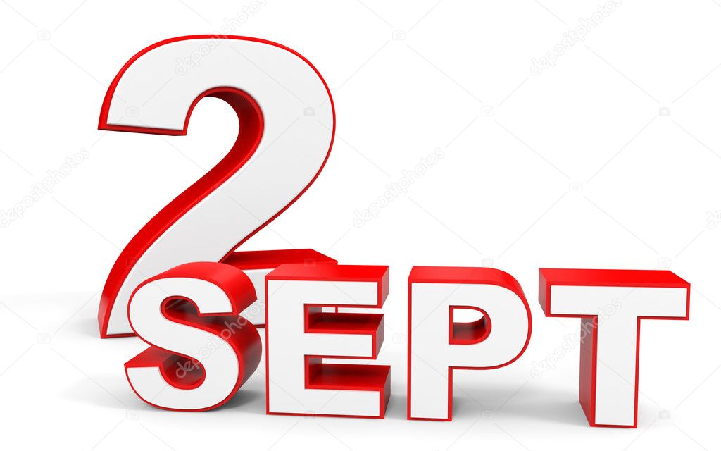 September 2. 3d text on white background. Stock Photo by ©iCreative3D