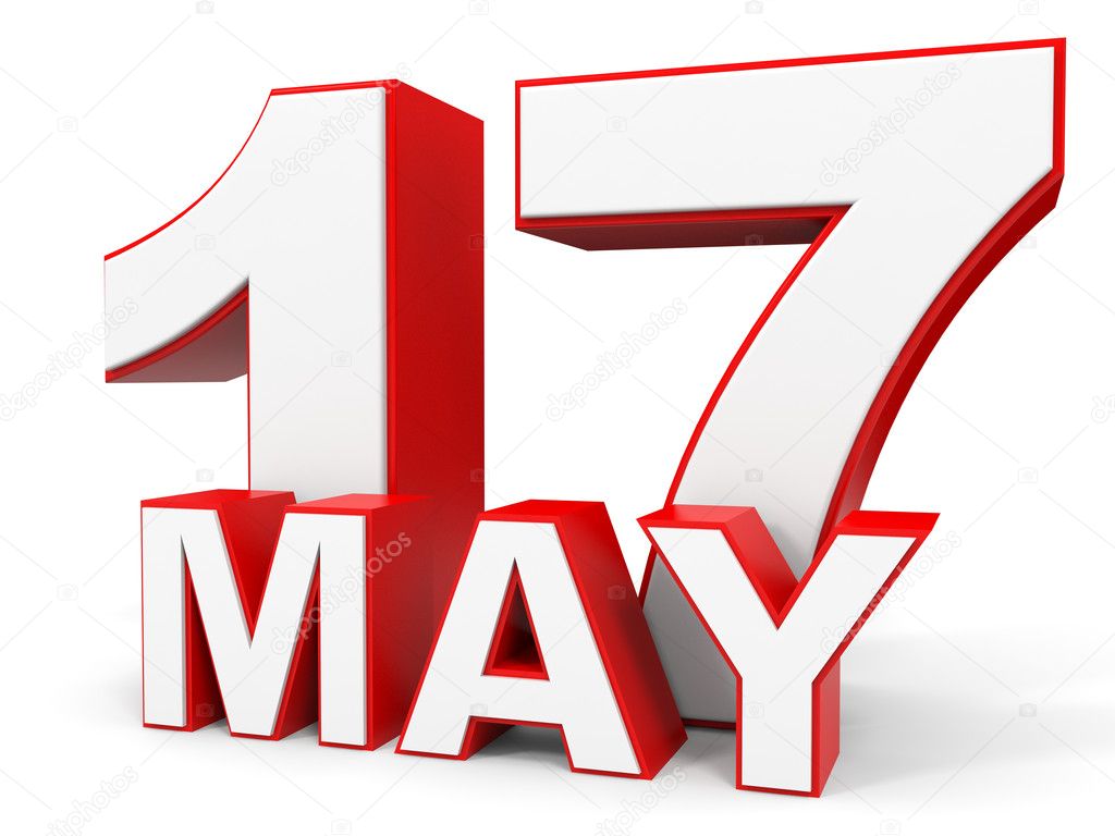 May 17. 3d text on white background.