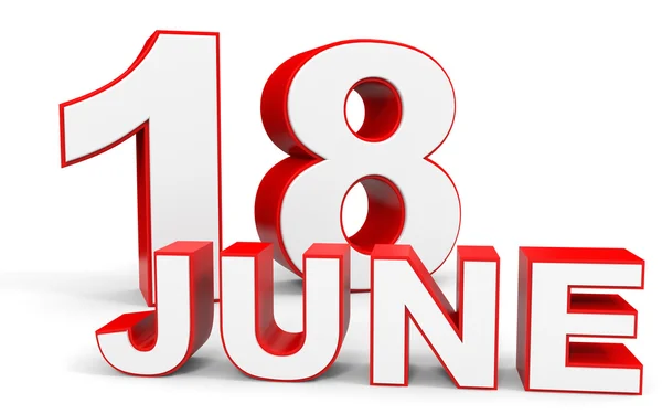 June 18. 3d text on white background. — Stock Photo, Image