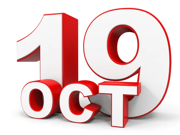 October 19. 3d text on white background. — Stock Photo, Image