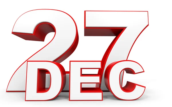 December 27. 3d text on white background. — Stock Photo, Image