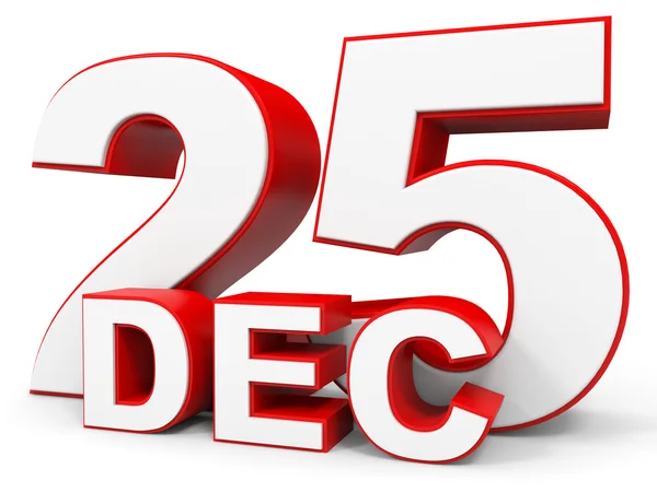 December 25. 3d text on white background. — Stock Photo, Image