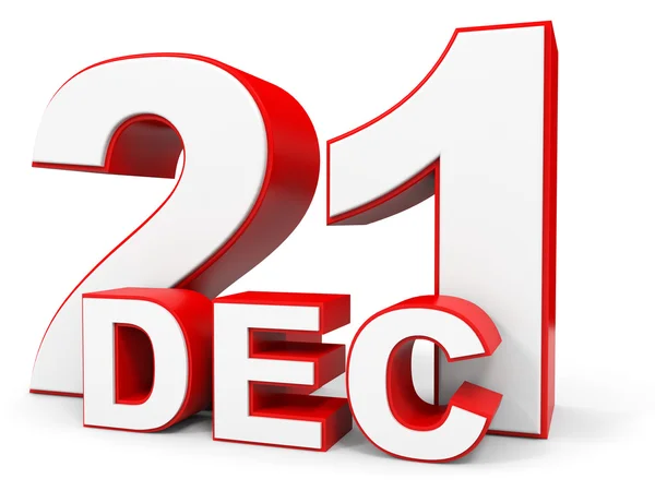 December 21. 3d text on white background. — Stock Photo, Image