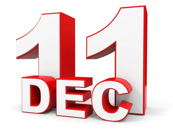 December 11. 3d text on white background. — Stock Photo, Image