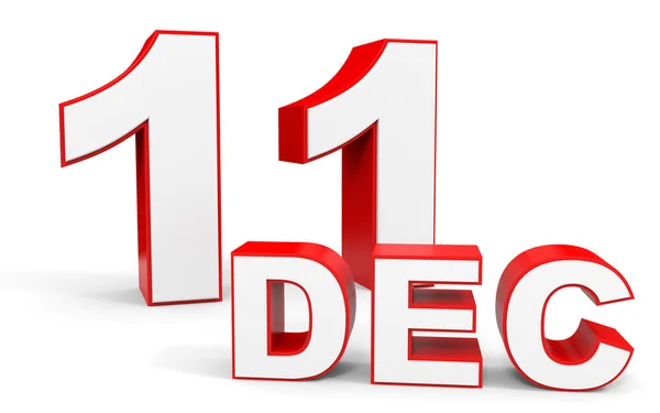 December 11. 3d text on white background. — Stock Photo, Image