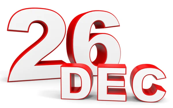 December 26. 3d text on white background. — Stock Photo, Image