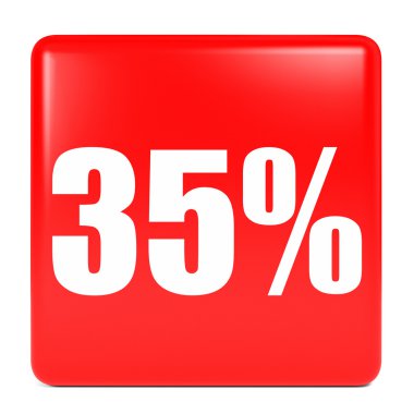 Yüzde 35'i kapalı indirim. 3D çizim.