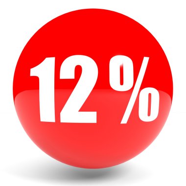 Kapalı yüzde 12 indirim. 3D çizim.