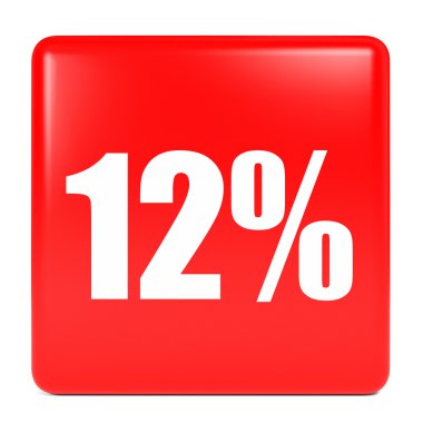 Kapalı yüzde 12 indirim. 3D çizim.