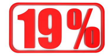 Kapalı yüzde 19 indirim. 3D çizim.