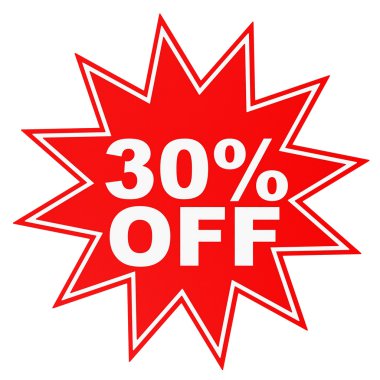 Kapalı yüzde 30 indirim. illüstrasyon.