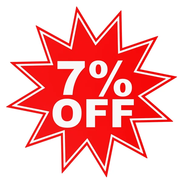 Discount 7 percent off. 3D illustration. — Stock Photo, Image