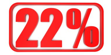 Kapalı yüzde 22 indirim. 3D çizim.