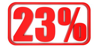 Yüzde 23 kapalı indirim. 3D çizim.