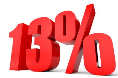 Kapalı yüzde 13 indirim. 3D çizim.