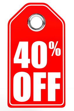 Kapalı yüzde 40 indirim. illüstrasyon.