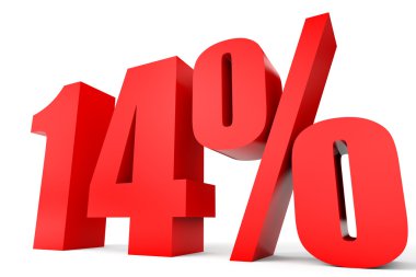 Kapalı yüzde 14 indirim. 3D çizim.