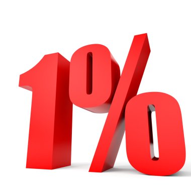 Yüzde 1 kapalı indirim. 3D çizim.