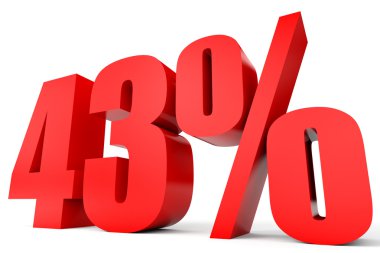 Kapalı yüzde 43 oranında indirim. 3D çizim.