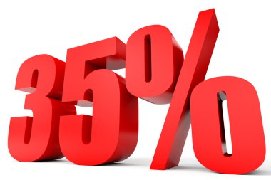 Yüzde 35'i kapalı indirim. 3D çizim.