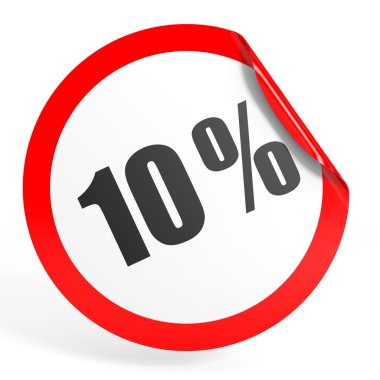 Kapalı yüzde 10 indirim. illüstrasyon.