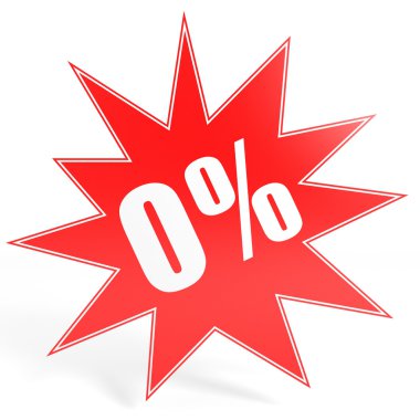 Yüzde 0 kapalı indirim. 3D çizim.