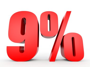 Yüzde 9 kapalı indirim. 3D çizim.