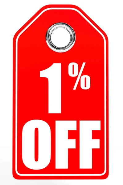 Discount 1 percent off. 3D illustration. — Stock Photo, Image