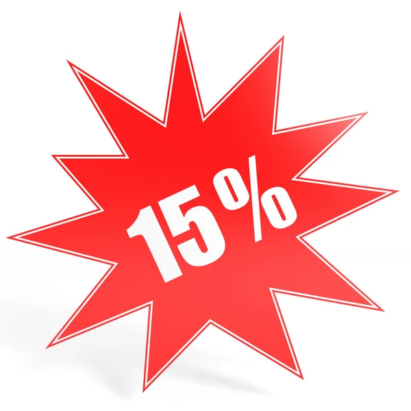 Sconto del 15%. Illustrazione 3D . — Foto Stock