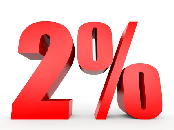 Discount 2 percent off. 3D illustration. — Stock Photo, Image