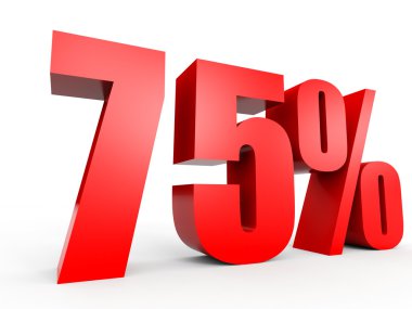 Yüzde 75'i kapalı indirim. 3D çizim.