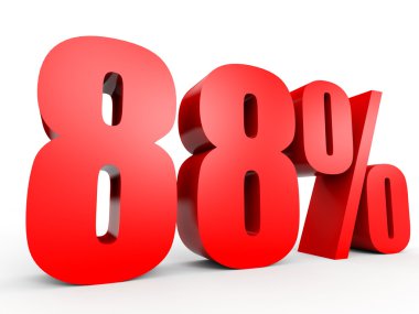 Yüzde 88'i kapalı indirim. 3D çizim.