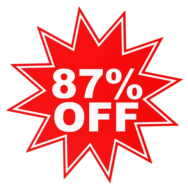 Discount 87 percent off. 3D illustration. — Stock Photo, Image