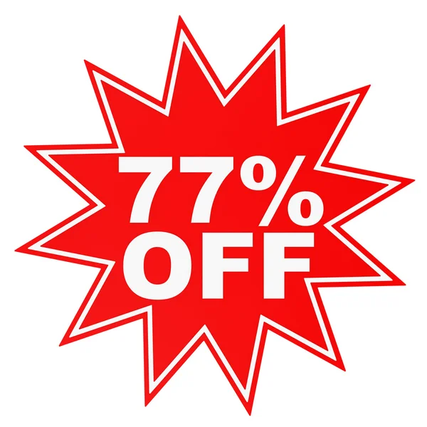 Discount 77 percent off. 3D illustration. — Stock Photo, Image
