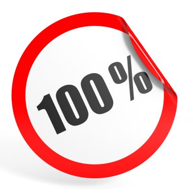 Yüzde 100 kapalı indirim. 3D çizim.