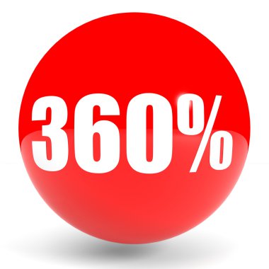 Kapalı 360 yüzde indirim. 3D çizim.