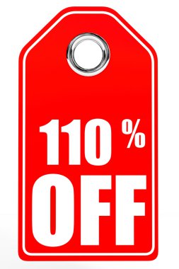 Yüzde 110 kapalı indirim. 3D çizim.