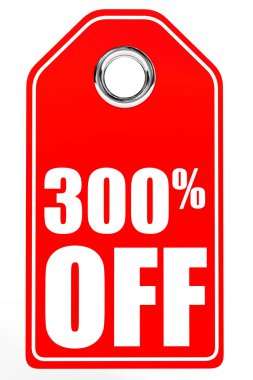 Yüzde 300 kapalı indirim. 3D çizim.