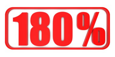 Kapalı 180 yüzde indirim. 3D çizim.