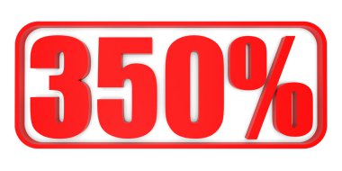 Kapalı 350 yüzde indirim. 3D çizim.