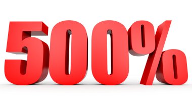 Kapalı 500 yüzde indirim. 3D çizim.